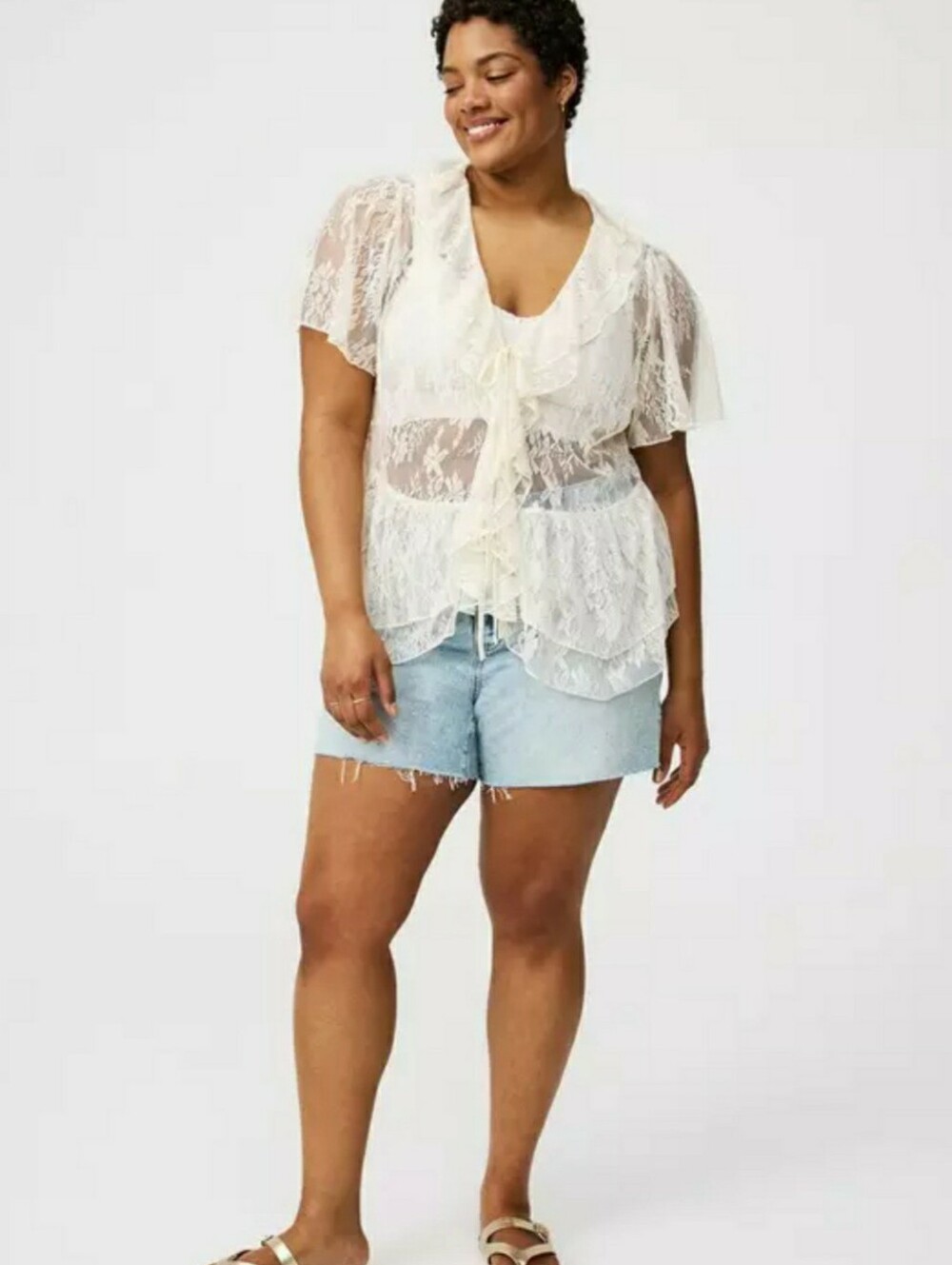 Torrid Ruffle V-Neck Blouse